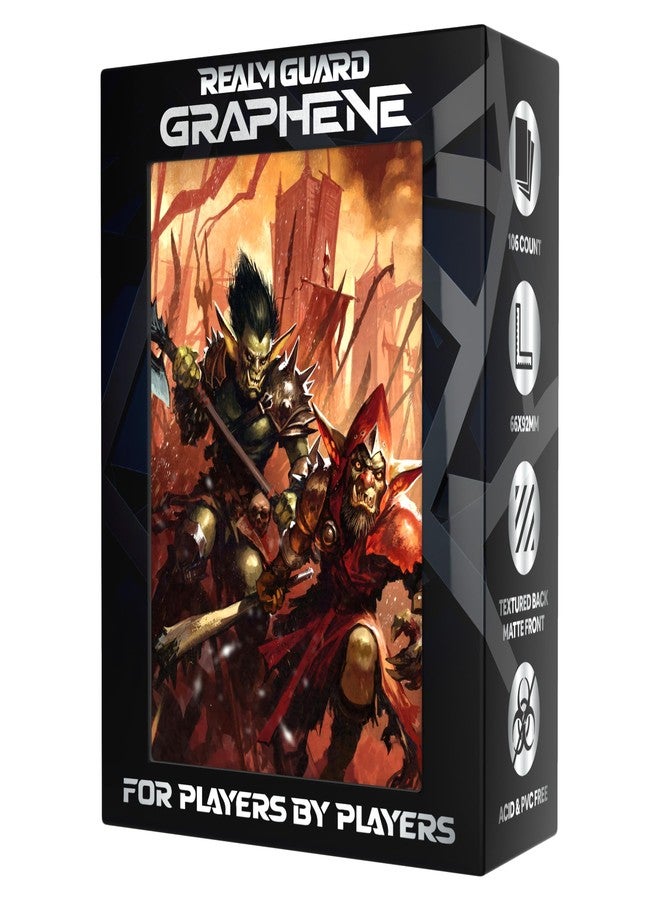 Realm Guard أغطية بطاقات اللعب الورقية من Realm Guard Graphene - 100 قطعة، ذات ملمس غير لامع (جيش العفاريت) - Image 1